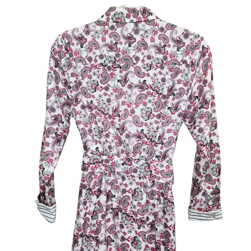 Court & Row Devon Classic Fresh Peony Paisley Floral Shirt Dress Womens Size 4 - Picture 11 of 15